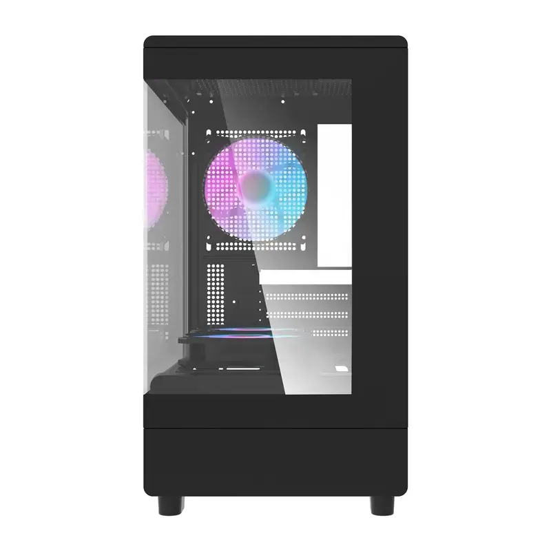 Caja de ordenador DarkFlash DB330M negra v2 con tres ventiladores preinstalados