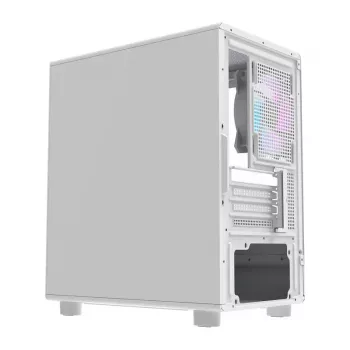 Caja de ordenador Darkflash DB330M blanca v2 con tres ventiladores preinstalados, compatibilidad micro-ATX/mATX