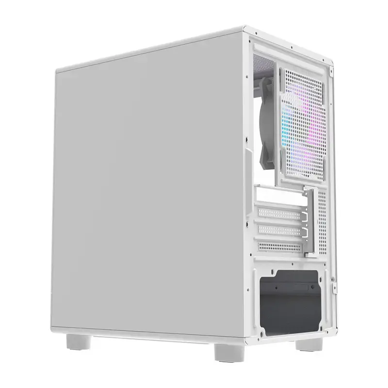 Caja de ordenador Darkflash DB330M blanca v2 con tres ventiladores preinstalados, compatibilidad micro-ATX/mATX