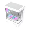 Caja de ordenador Darkflash DB330M blanca v2 con tres ventiladores preinstalados, compatibilidad micro-ATX/mATX