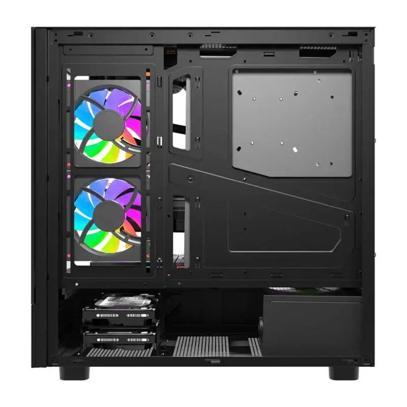 Caja de ordenador DarkFlash DS950V con pantalla frontal (negra) y 6 ventiladores preinstalados