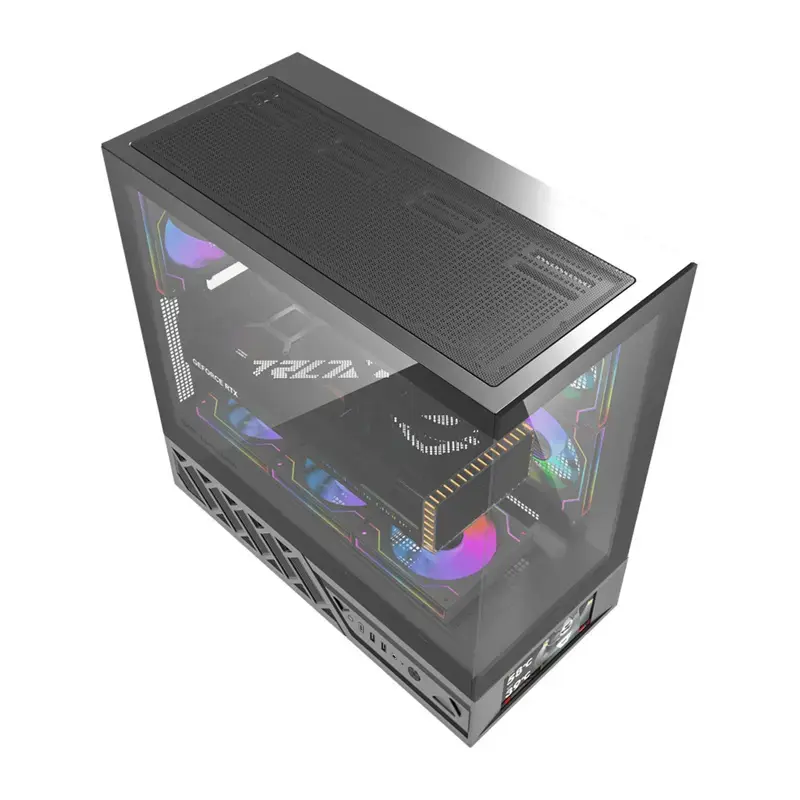 Caja de ordenador DarkFlash DS950V con pantalla frontal (negra) y 6 ventiladores preinstalados