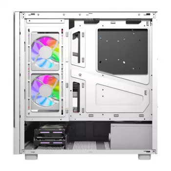 Caja de ordenador DarkFlash DS950V con pantalla integrada, blanca, incluye 6 ventiladores