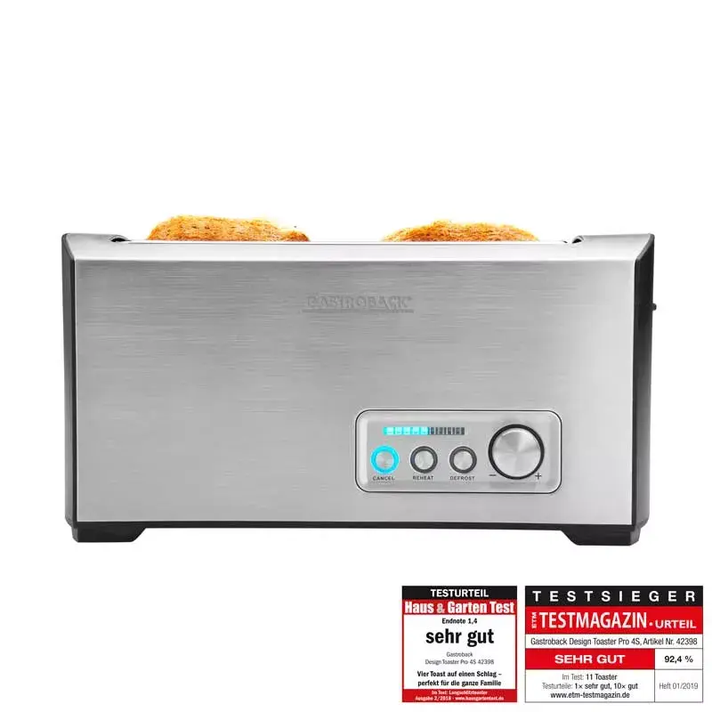 Tostadora Gastroback Design Pro 4S 2 rebanadas 1500 W negra acero inoxidable