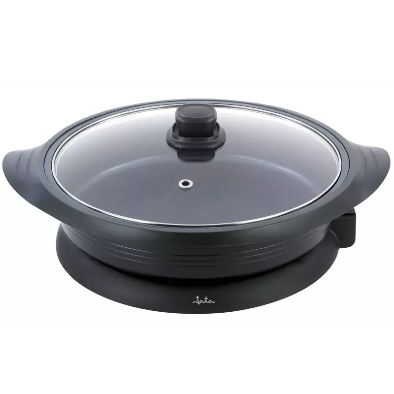Paellera eléctrica Jata PE640 — redonda, 34 cm de diámetro interior, antiadherente con relieve de panal, 1600 W, 230 V