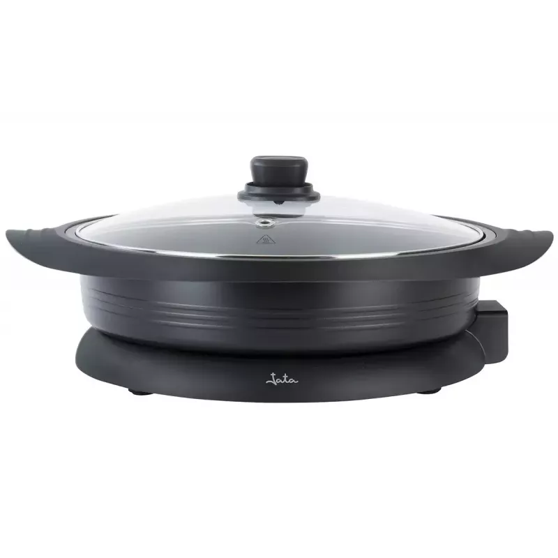 Paellera eléctrica Jata PE640 — redonda, 34 cm de diámetro interior, antiadherente con relieve de panal, 1600 W, 230 V