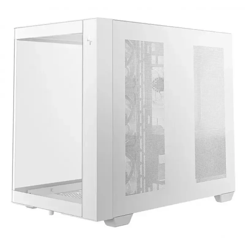 Caja torre para PC DeepCool CG530U 4F blanca — fuente de alimentación trasera, compatible con 3x120 mm laterales + 1x120 mm trasero, soportes para ventilador de 120/140 mm, HDD de 2,5 inch y 3,5 inch