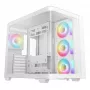 Caja torre para PC DeepCool CG530U 4F blanca — fuente de alimentación trasera, compatible con 3x120 mm laterales + 1x120 mm trasero, soportes para ventilador de 120/140 mm, HDD de 2,5
