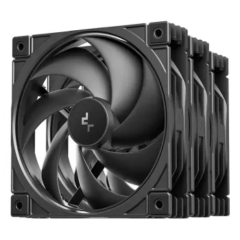 Ventilador para caja de ordenador DeepCool FD12 V2 120 mm negro, 500–2500 rpm, rodamiento hidráulico, 4 uds.