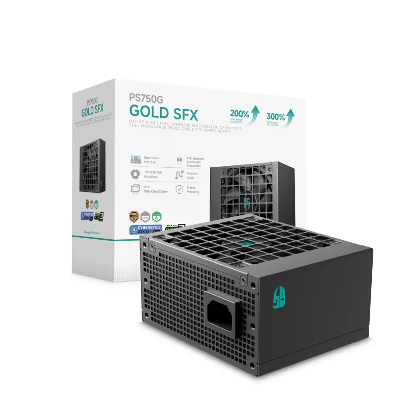 DeepCool Gamer Storm PS750G 750 W SFX ATX 3.1 fuente de alimentación, 80 PLUS Gold, negro