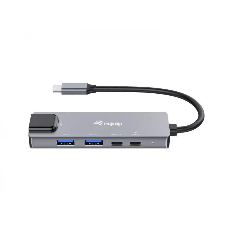 Adaptador multifunción 5 en 1 Equip, 2,5GbE, USB-A x 2, USB-C x 1, USB-C, 100W USB PD