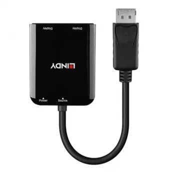Lindy hub MST de DisplayPort a 2 puertos HDMI, DisplayPort, 2 x HDMI, conector macho, conector hembra, recto, recto