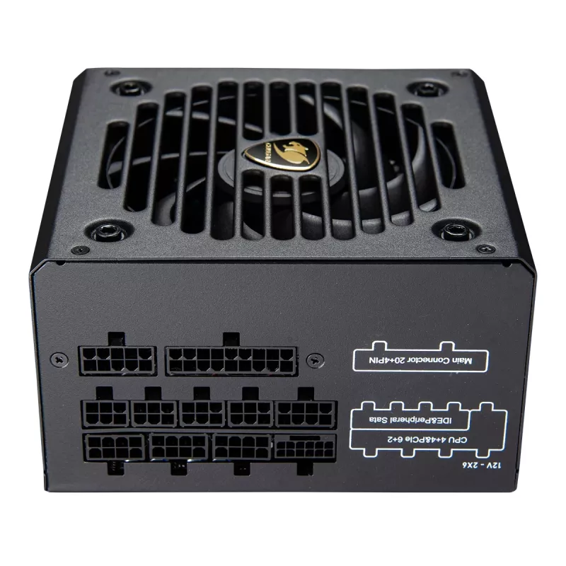 Fuente de alimentación Cougar GR 850W ATX3.1 PCIe 5.1 80 PLUS Gold, 850 W, 20+4-Pin ATX, ventilador de 120 mm, negro