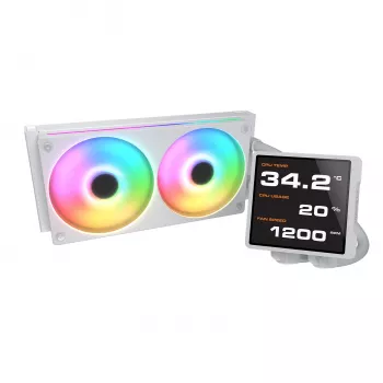 Refrigeración líquida todo en uno para CPU Cougar Poseidon Vistek Pro 240, ARGB, ventilador de 120 mm, blanco