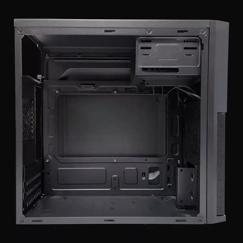 Carcasa de PC Micro Tower LC-Power 2004MB-V3, Micro-ATX/Mini-ITX, negra, fuente de alimentación superior, compatible con 2×3,5 inch + 2×2,5 inch, USB 3.2 Gen1