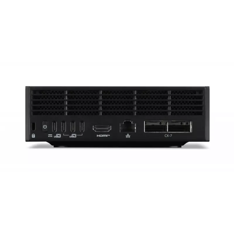 Estación de trabajo mini PC Acer Veriton VGN100 GB10, 128 GB LPDDR5x, 4 TB SSD, NVIDIA Blackwell, DGX OS, negro/gris