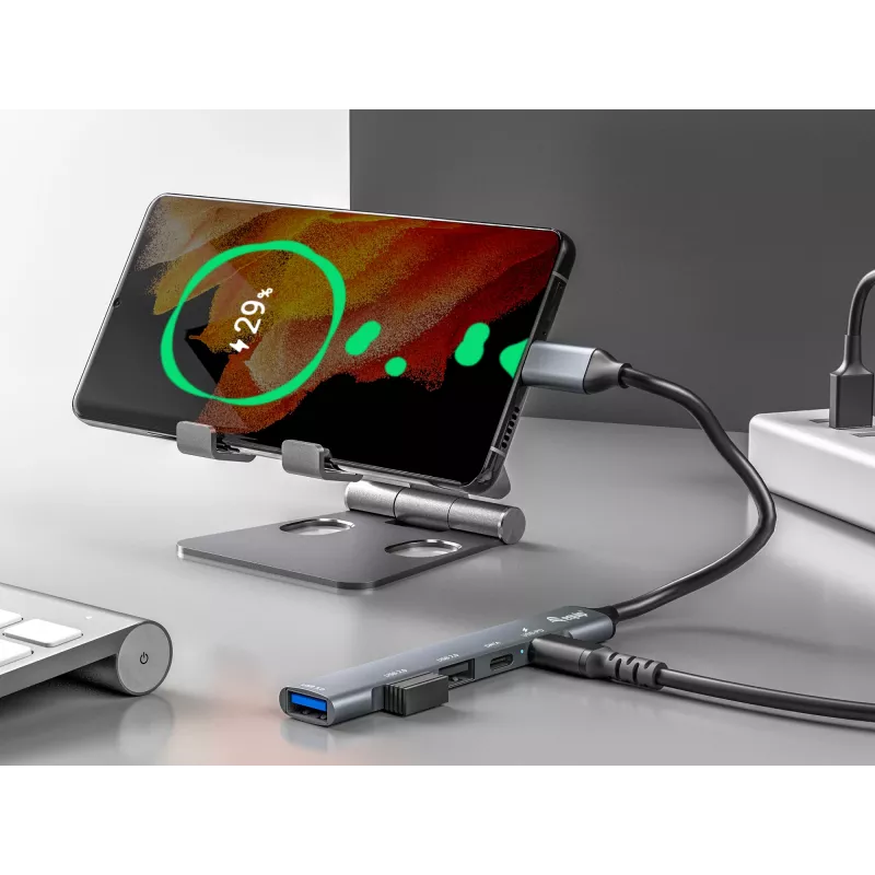 Equip hub USB 3.0/2.0 de 5 puertos con USB-C PD
