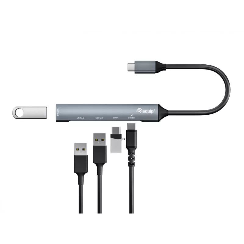 Equip hub USB 3.0/2.0 de 5 puertos con USB-C PD