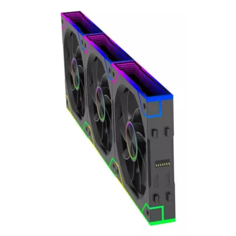 XILENCE XPF360R.ARGB ventilador para carcasa de PC de 120 mm pack de 3, rodamiento hidráulico, 1,9 mmH2O, 7–13,2 V, negro