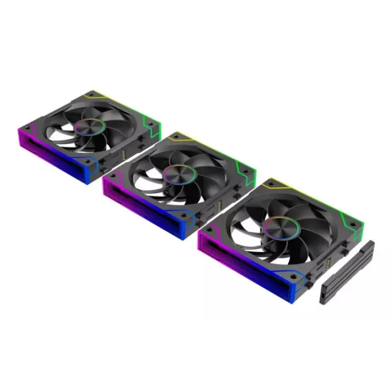 XILENCE XPF360R.ARGB ventilador para carcasa de PC de 120 mm pack de 3, rodamiento hidráulico, 1,9 mmH2O, 7–13,2 V, negro