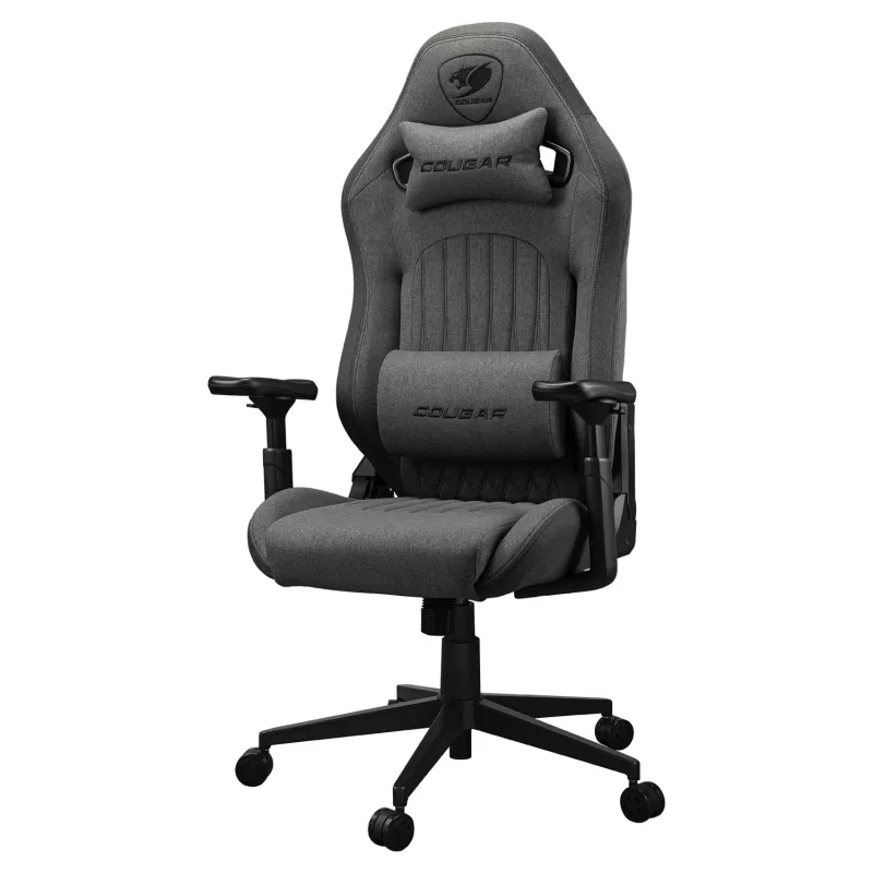 Silla gaming universal Cougar CGR-EPF-ROG — negro/gris, altura mín. 125 cm, asiento 710×670 mm, máx. 120 kg