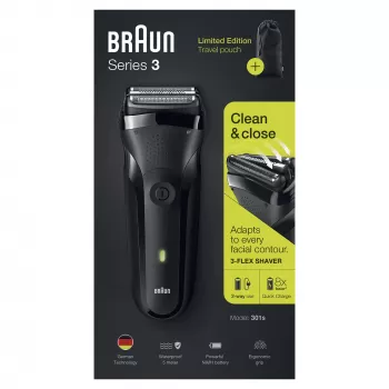 Braun Series 3 301s afeitadora de lámina recortadora negra