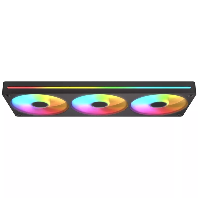 Cougar Unity360-FB Single-Frame 360 ARGB PWM Forward, 120mm×3, 700–2500 RPM, FDB, 5.4 mmH2O, negro