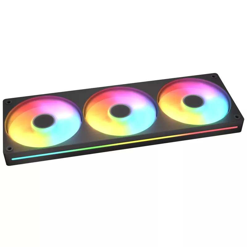 Cougar Unity360-FB Single-Frame 360 ARGB PWM Forward, 120mm×3, 700–2500 RPM, FDB, 5.4 mmH2O, negro