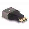 Adaptador HDMI DeLOCK Mini-C macho a A hembra 8K 60 Hz gris metal