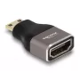 Adaptador HDMI DeLOCK Mini-C macho a A hembra 8K 60 Hz gris metal
