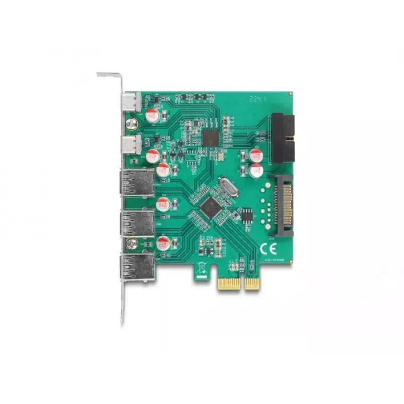 Tarjeta PCI Express x1 DeLOCK USB 5 Gbps 3x Type-A 2x Type-C 1x header
