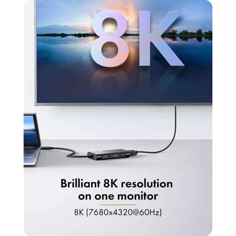 ICY BOX Adaptador USB Type-C a 3x HDMI, USB 3.2 Gen 2 (3.1 Gen 2) Type-C, HDMI, 10000 Mbit/s, 144 Hz, 3840 x 2160, 7680 x 4320, 7680 x 4320 píxeles
