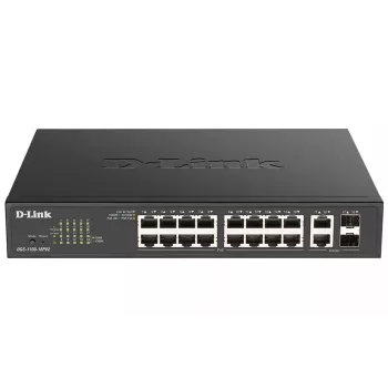 D-Link DGS-1100-18PV2 Switch de red gestionado L2 Gigabit Ethernet (10/100/1000) Power over Ethernet (PoE) 1U negro