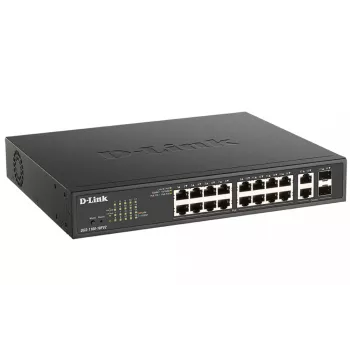 D-Link DGS-1100-18PV2 Switch de red gestionado L2 Gigabit Ethernet (10/100/1000) Power over Ethernet (PoE) 1U negro