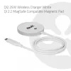 Cargador inalámbrico club 3d CAC-3026 25W Qi2 base magnética, compatible con Qi 2.2 MagSafe, cable de 1 m, blanco
