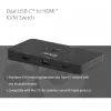 Switch KVM club 3d Dual USB-C a HDMI, 2 puertos, 4K UHD 3840x2160, consola USB-C, 65W PD, negro