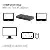 Switch KVM club 3d Dual USB-C a HDMI, 2 puertos, 4K UHD 3840x2160, consola USB-C, 65W PD, negro