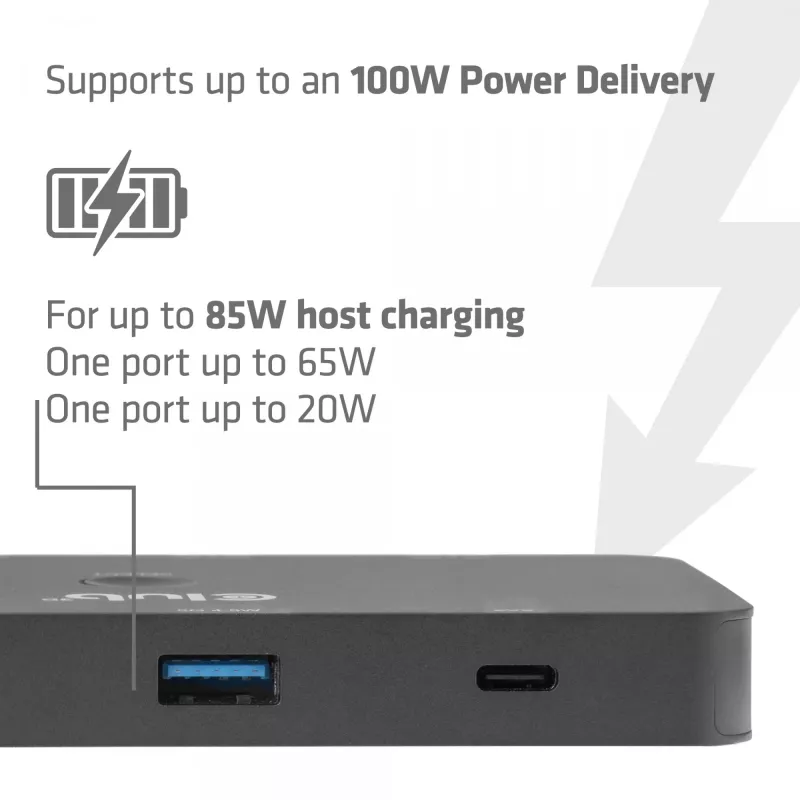 Switch KVM club 3d Dual USB-C a HDMI, 2 puertos, 4K UHD 3840x2160, consola USB-C, 65W PD, negro