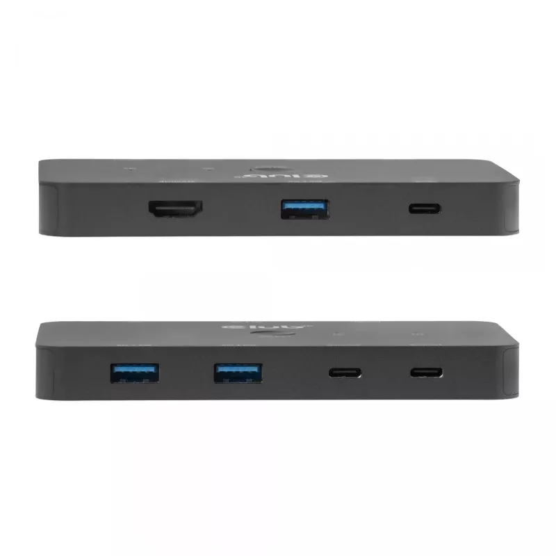 Switch KVM club 3d Dual USB-C a HDMI, 2 puertos, 4K UHD 3840x2160, consola USB-C, 65W PD, negro