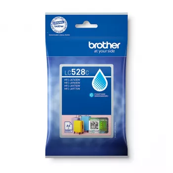 Cartucho de tinta Brother LC528C cian, original, pack individual, rendimiento aprox. 5000 páginas