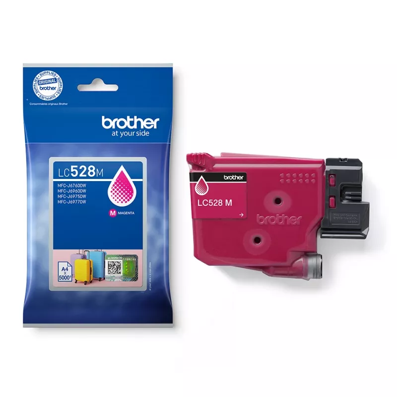 Cartucho de tinta Brother LC528M original magenta, pack individual, rendimiento 5000 páginas