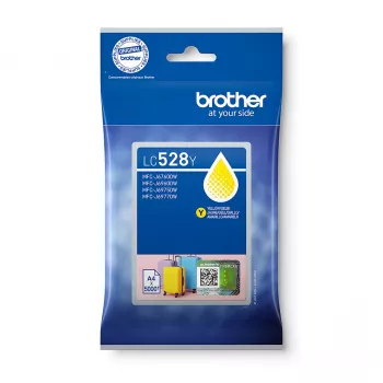 Cartucho de tinta Brother LC528Y amarillo original, pack individual, rendimiento ~5000 páginas