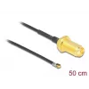 Cable coaxial DeLOCK 12666 0,5 m SMA MHF 4L LK negro
