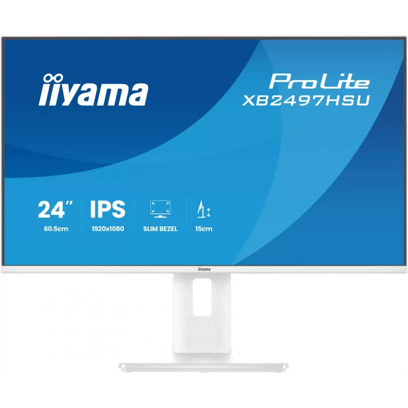 iiyama ProLite XB2497HSU-W1 monitor de ordenador 60,5 cm (23,8 inch) 1920 x 1080 píxeles Full HD LED blanco