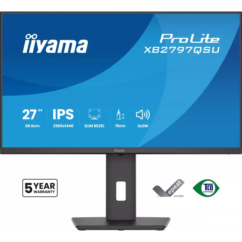 iiyama ProLite XB2797QSU-B1 monitor de ordenador 68,6 cm (27 inch) 2560 x 1440 píxeles Quad HD LED negro