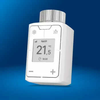 FRITZ Smart Thermo 302 termostato (interior), blanco, control por botones, pila AA, 51×51×90 mm