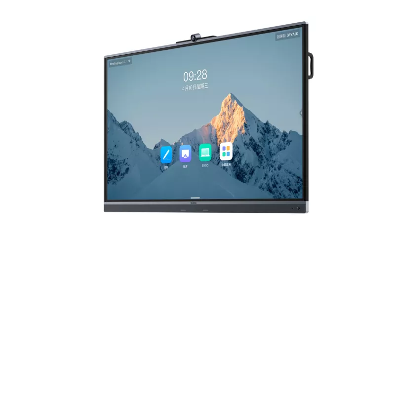 Pantalla interactiva Yealink MB65C-EDLA 65 inch 4K IPS, 8 GB RAM, 64 MB almacenamiento, altavoz 30 W, cámara 50 MP, campo de visión 98,2°, VESA 600x400, negro