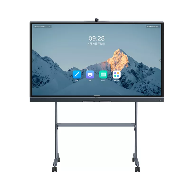 Pantalla interactiva Yealink MB65C-EDLA 65 inch 4K IPS, 8 GB RAM, 64 MB almacenamiento, altavoz 30 W, cámara 50 MP, campo de visión 98,2°, VESA 600x400, negro