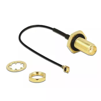 DeLOCK 88965 cable de antena, SMA hembra bulkhead a MHF (U.FL), 10 cm