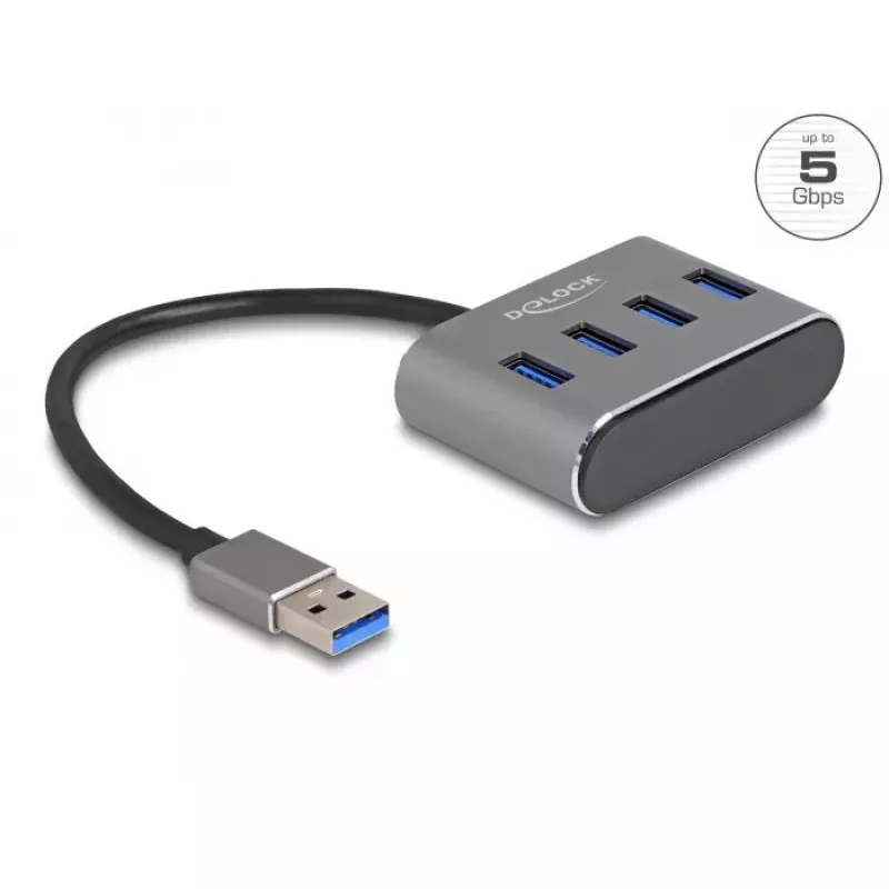 DeLOCK 63190 Hub USB 3.2 Gen 1 Type-A 5000 Mbit/s Negro